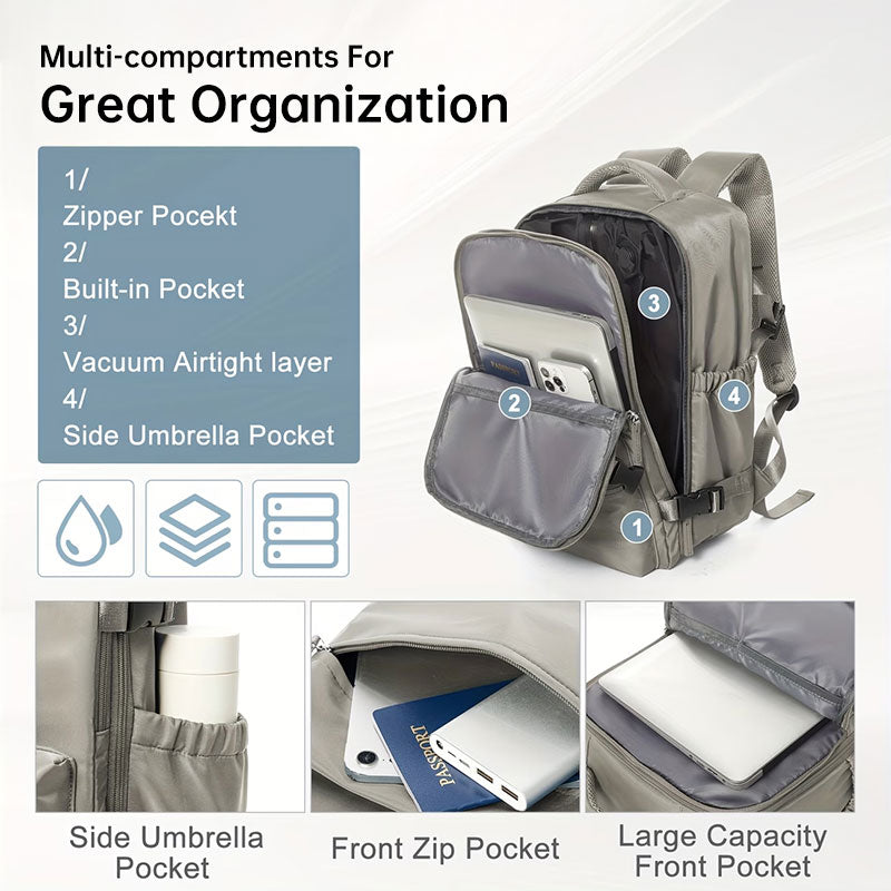 PAKLET Air – vacuum compression travel backpack