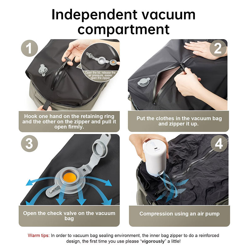 PAKLET Air – vacuum compression travel backpack