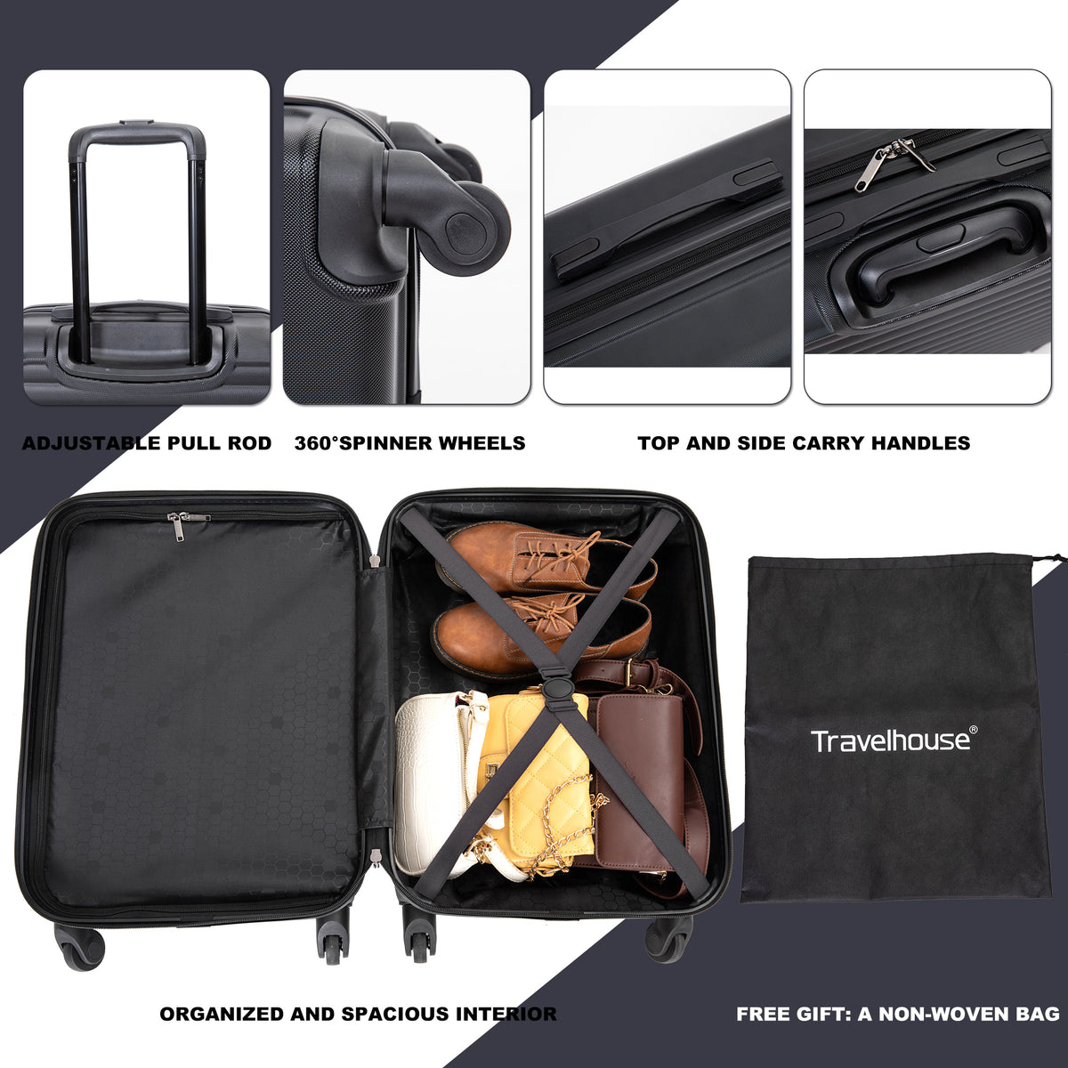 PAKLET Cabin – black suitcase 20″